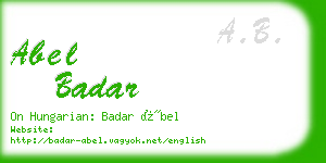 abel badar business card